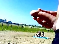 Stupid Dude Jerking Off On Naturist Beach