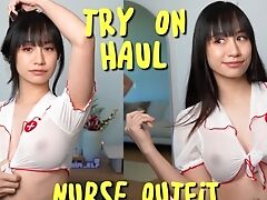 Just For You: Ultra See Thru Nurse Costume Play Undergarments Attempt On Haul